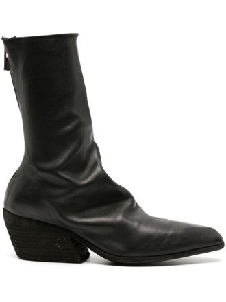 Guidi Stivali con effetto craquel&eacute; 65mm - Nero