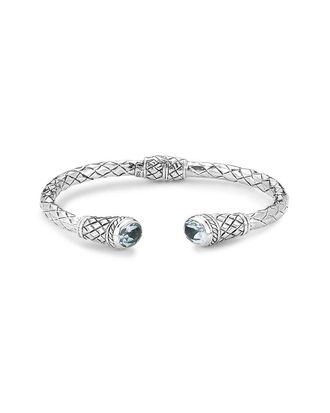 Samuel B. Silver 4.00 Ct. Tw. Blue Topaz Bangle Bracelet