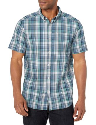 Columbia Mens Rapid Rivers II Short Sleeve Shirt Hiking, Bluestone Multi Plaid, S