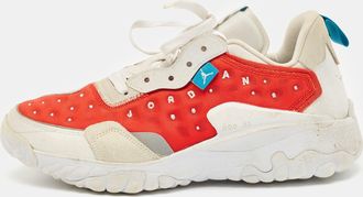 Air Jordan s White Leather And Suede Delta 2 Lace Up Sneakers