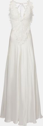 Rodarte Abito da sposa in raso di seta con decorazioni