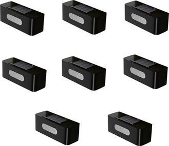 No Brand L&aacute;mpara Solar Para Valla, Aplique De Pared Exterior, Luz Blanca C&aacute;lida, 8 Unidades