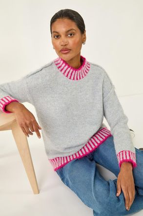 Roman Contrast Colourblock Knit Jumper