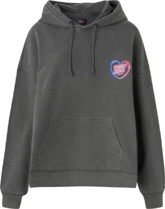 Tommy Hilfiger Neon Heart Hoodie Sweatshirt - Dames - Hoodies - Grijs - XS - Hoodies & sweatvesten