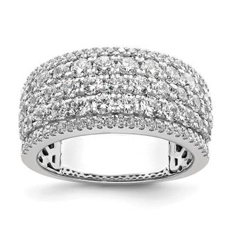 Diamond2Deal 14k White Gold Lab Grown Diamond Wedding Band Ring 2Ct Clarity- VS Color- G-H