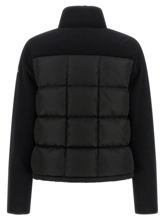 Moncler Womens Black Virgin Wool Cardigan Clothing