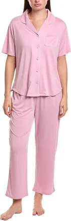 Flora Nikrooz Flora By Flora Nikrooz 2Pc Solid Knit Notch Collar Pajama Set