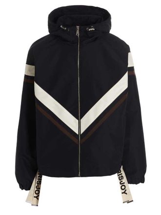 Khrisjoy Hooded Nylon Windbreaker Windbreaker Jacket - Black