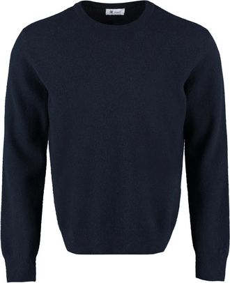 THE (ALPHABET) THE (Knit) - Heren - Ronde hals truien - Blauw - S - Wol - Truien & Vesten
