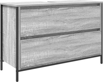 vidaXL Bathroom Basin Cabinet with Drawers Grey Sonoma 90x34.5x60 cm Vidaxl