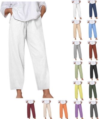 Generic Womens Tracksuit Bottoms Womens Wide Leg Sweatpants Elastic Waist Tracksuit Bottoms Loose Fit Pants 2026 Casual Solid Color Trousers with Pockets Ladi