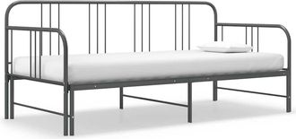 vidaXL Vidaxl - Estructura Sof&aacute; Cama Extra&iacute;ble Sin Colch&oacute;n Metal Gris 90x200 Cm