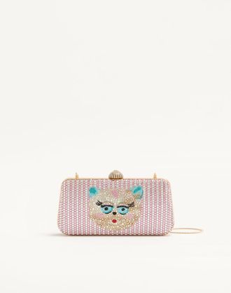 Valentino Garavani Minaudiere Valentino Garavani Carry Secrets con strass motivo Le Chat De La Maison Donna ROSA UNI