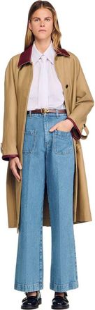 Sandro Wide-leg high-rise jeans in Blue Jean at Nordstrom, Size 42 Eu