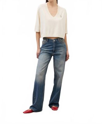 ottod'Ame V Neck Sweater In Latte