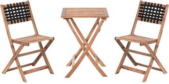 Beliani Beliani - Conjunto De Balc&oacute;n De Madera De Acacia Mobiliario De Jard&iacute;n Plegable Marr&oacute;n Y Negro Coniolo