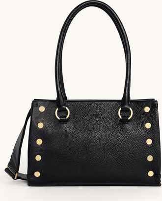 Hammitt Hammitt Allen Black Brushed Gold Red Zip Med