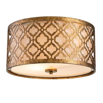 Netlighting Arabella 2 Light Flush Mount Ceiling Light Gold E27