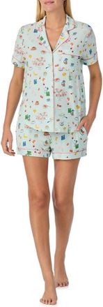 Kate Spade New York print short pajamas in Light Green/Print at Nordstrom, Size X-Small
