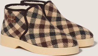 Miu Miu Wool and shearling slip-on booties