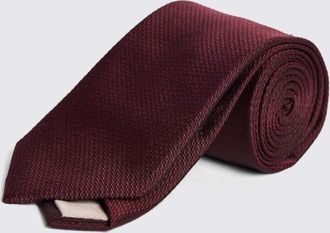 Moss Burgundy Silk Semi Plain Tie