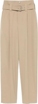 Bottega Veneta Wijde broek - Dames - Wijde Broeken - Beige - 2XS - Broeken