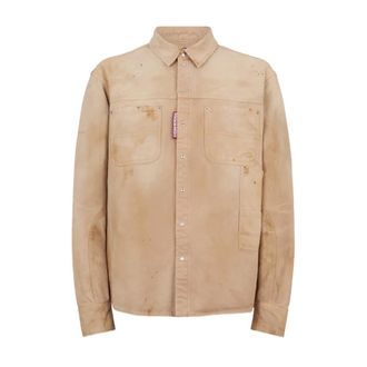 Dsquared2 Casual Shirts, male, Beige, Size: M Carpenter Shirt