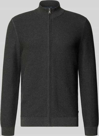 Olymp Level 5 Strickjacke mit Strukturmuster in Anthrazit, Größe L