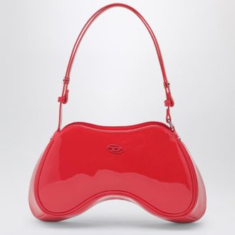 Diesel Double-D patent leather shoulder bag in red
