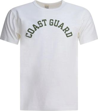 Buzz Rickson's T-shirt Coast Guard con stampa - Bianco