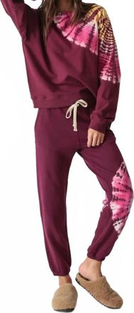 Electric & Rose Classic Jogger Pants In Spiral Burgundy Multi