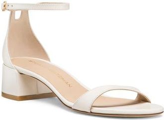 Stuart Weitzman Nudist Block Heel Sandal in Cream. at Nordstrom, Size 5.5