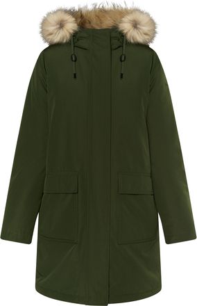 Dreimaster Dreimaster Winterparka met imitatiebont Dames donkergroen