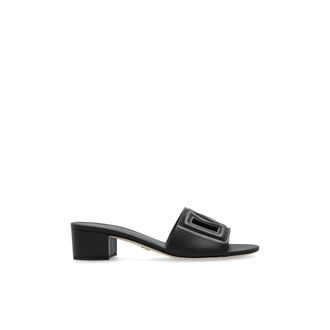 Dolce & Gabbana Leren hoge hakken slides - Dames - Muiltjes - Zwart - 41 EU - Leer - Schoenen