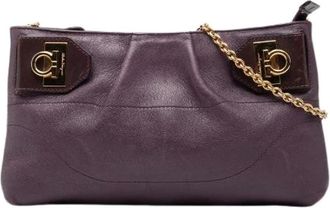 Ferragamo Pre-owned Shoulder Bags, female, Purple, Size: ONE SIZE Pre-owned Shoulder Bag