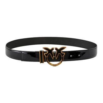 Pinko Love Berry H3 Riem in Zwart - unisex - Riemen - Zwart - XS - Leer - Accessoires