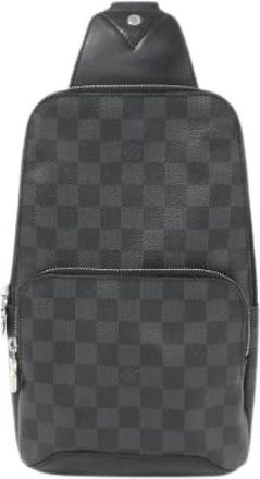 Louis Vuitton Pre-owned Avenue Sling Bag Damier Graphite Schoudertas - Heren - Vintage Rugzakken - Zwart - ONE Size - Vintage