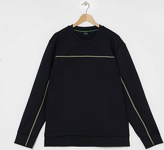 HUGO BOSS Black Stripe Crew Neck Sweat