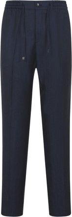 Etro Blue Solid Drawstring Trousers