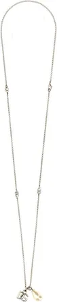 Dolce & Gabbana Silver Logo Drop Necklace