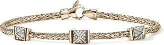 John Hardy Icon Stud Pav&eacute; Diamond Bracelet in Gold at Nordstrom, Size Medium