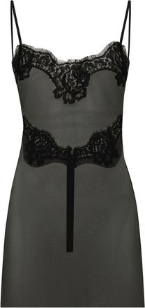 Dolce & Gabbana lace-trim tank top - women - Polyamide/Cotton/Spandex/Elastane - 38 - Black