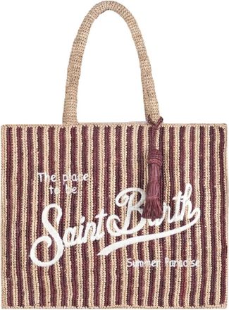 MC2 Saint Barth Tote Bags, female, Brown, Size: ONE SIZE Mini Vanity Raffia a righe