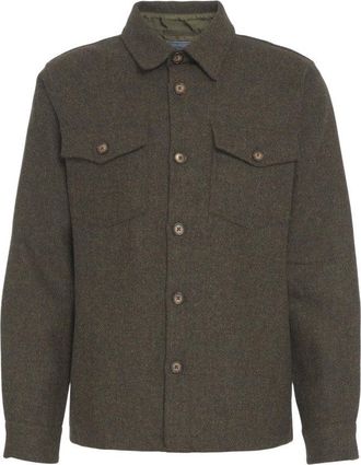 Portuguese Flannel Structured Wool Overshirt With Classic Collar
