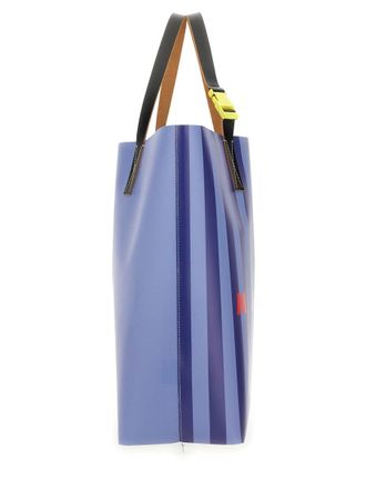 Marni Mens Tribeca Shopping Bag Azure Polyurethane Polyester Handbags Hand