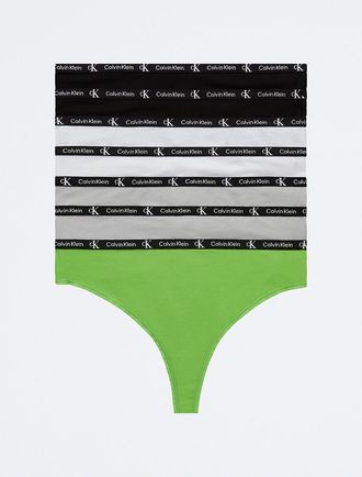 Calvin Klein Womens Calvin Klein 1996 Cotton Stretch 7-Pack Modern Thong - Multi - XS