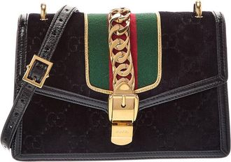 Gucci Black Velvet Shoulder Bag (Authentic Pre-Loved)
