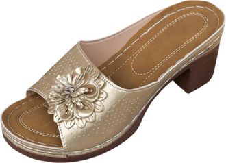 Generic Sandals for Women Womens Slippers Flower High Heel 2026 Summer Leisure Fish Mouth Thick Heel Womens Sandals Casual Slippers Boot Indoor Outdoor Slides