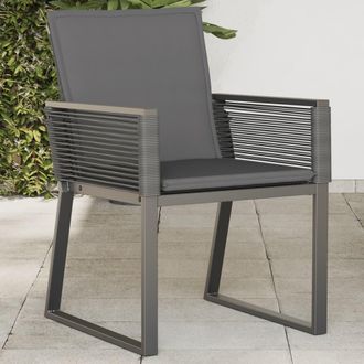 vidaXL Sillas De Jard&iacute;n Con Cojines 4 Unidades Rat&aacute;n Sint&eacute;tico Negro Vidaxl