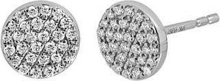 Bony Levy 18K White Gold Pav&eacute; Diamond Round Stud Earrings in 18Kw at Nordstrom Rack